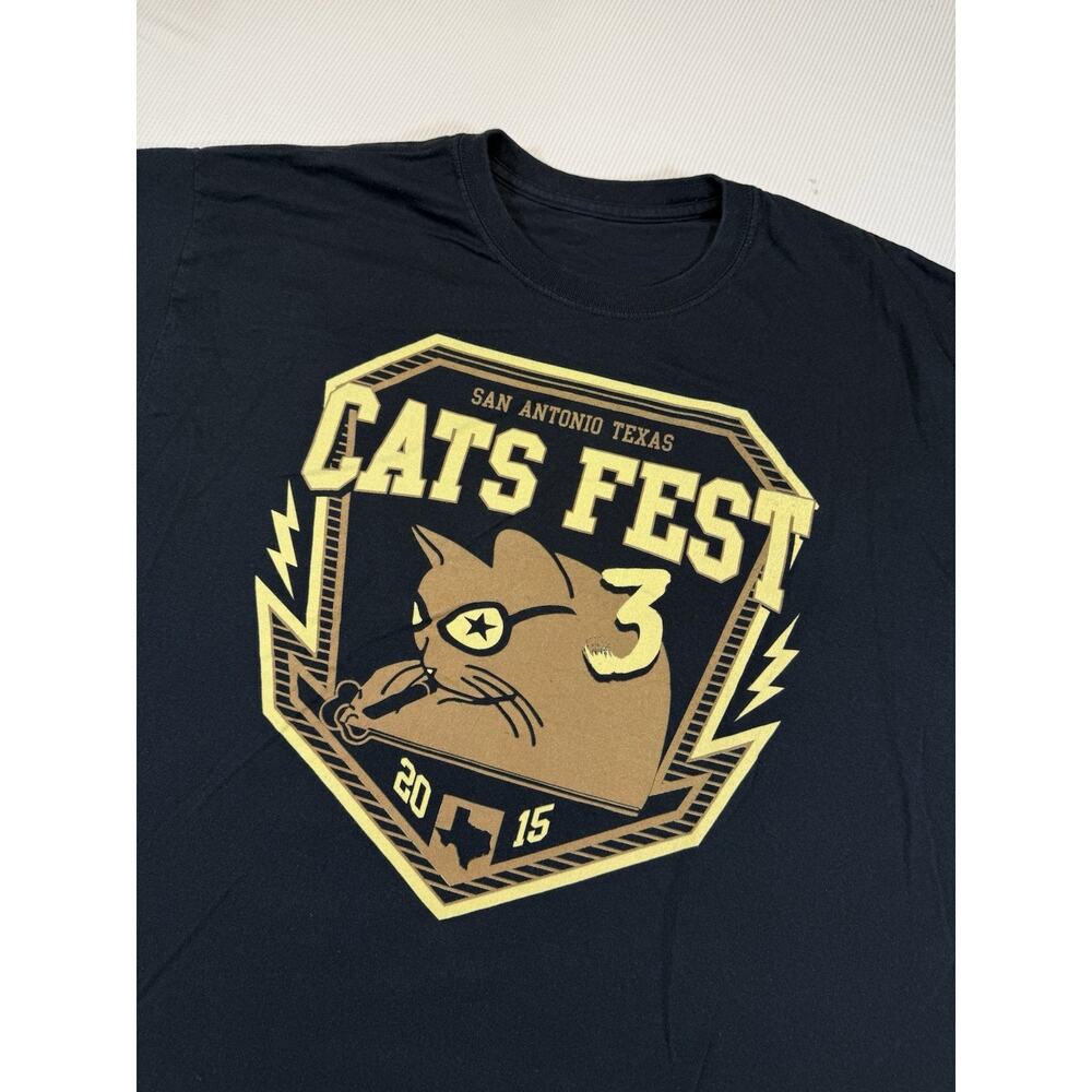 Drew Estate Cats Fest 3 T Shirt San Antonio 2015 Black Graphic Tee Mens L